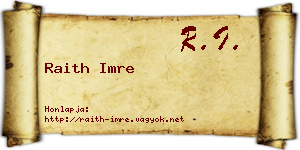 Raith Imre névjegykártya
